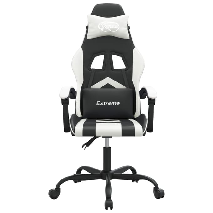 vidaXL - Gamestoel - draaibaar - kunstleer - zwart - en - wit