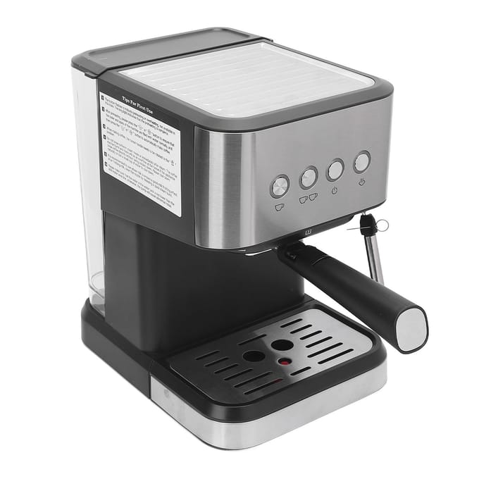 Machine à café compacte semi-automatique 20 bars Machine à café avec mousseur à lait Lance vapeur 1,5 L d'eau L(for 6.5-9kg) gray