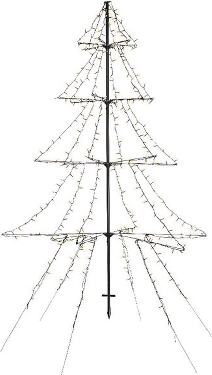 Kunst Kerstbomen - Led Light-up Cl Tw Tree Out Black/warm White 200cm-1200l