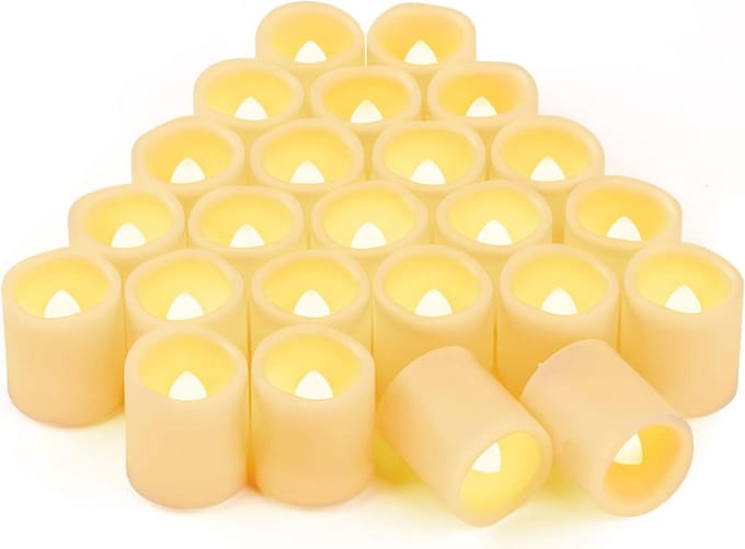 24 Stuks Flikkerende LED-theelichtjes voor Bruiloft, Feest, en Decoratie