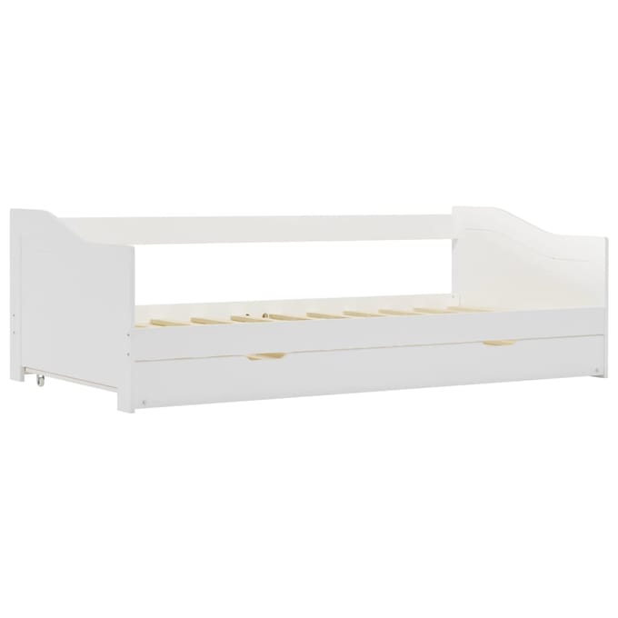 vidaXL - Bedbank - uittrekbaar - grenenhout - wit - 90x200 - cm