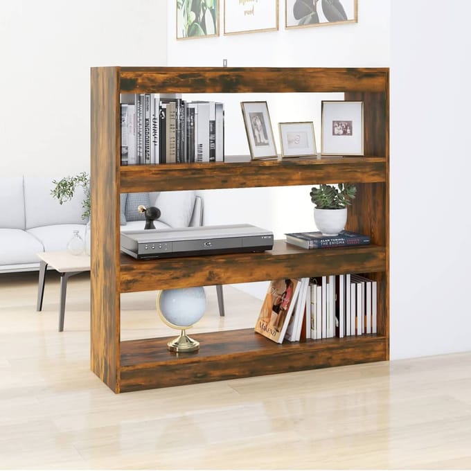 vidaXL - Boekenkast/kamerscherm - 100x30x103 - cm - gerookt - eikenkleur
