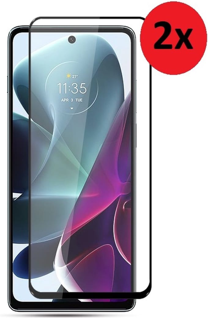 MoDo screenprotector Geschikt voor Motorola Moto G62 - Full Glas - 2 stuks