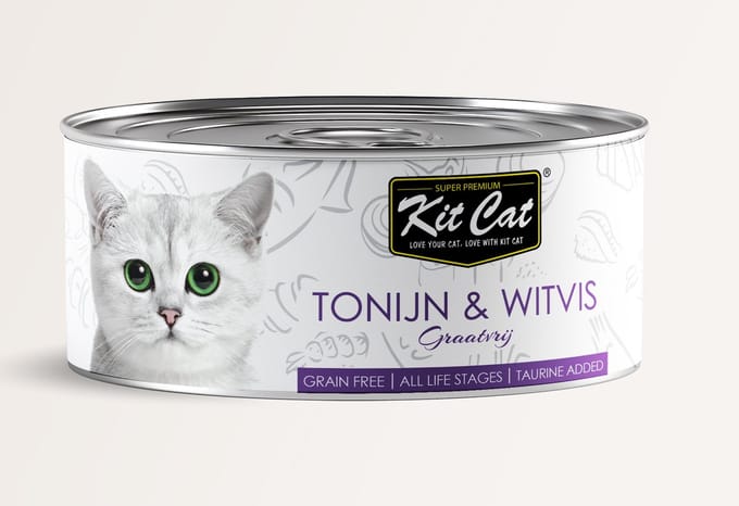 Kit Cat Tonijn & Witvis 24x80gram - Graanvrij - Kattenvoer Natvoer - Kattenblikjes