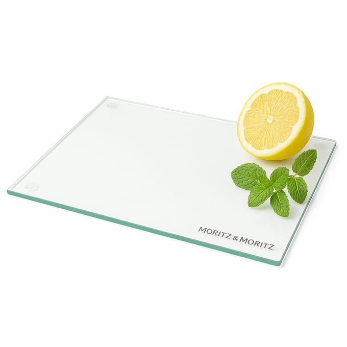 Moritz & Moritz Snijplank Glas - 8 mm Dikte - Veiligheidsglas met Antislipvoetjes - 40 x 30 cm - Transparant