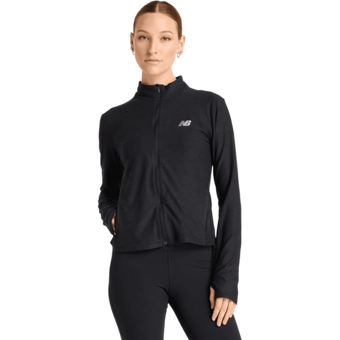New Balance Space Dye Full Zip Trainingspakken Dames - Zwart - Maat S - Poly Jersey