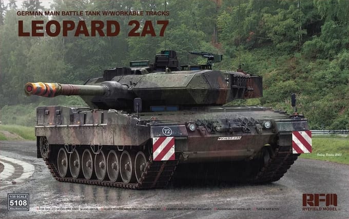 Rye Field Model Modelbouwpakket Militaire voertuigen - 5108 German Main Battle Tank Leopard 2 A7 Plastic - 1:35 - Modelbouw