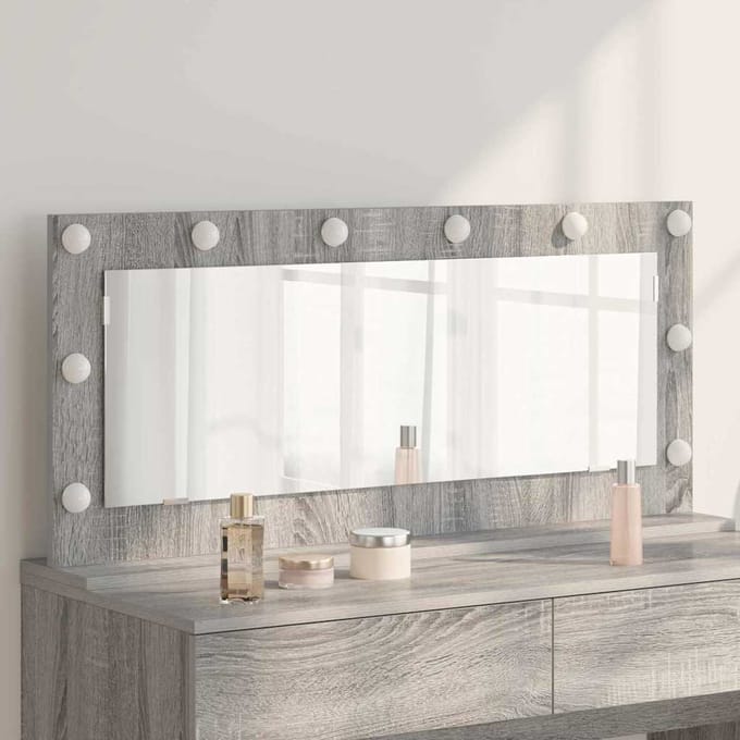 vidaXL - Make-up - Spiegel - Grijs - Sonoma - 100 - x - 45 - x - 18 - cm - Rechthoekig