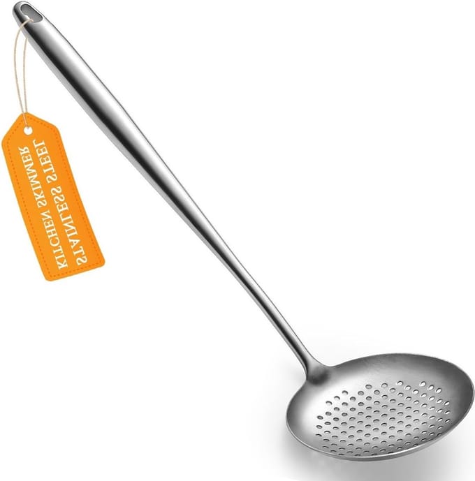 RVS geperforeerde lepel - ideaal voor koken, roosteren en afgieten van pasta, keukenaccessoire voor efficiënte bereiding
