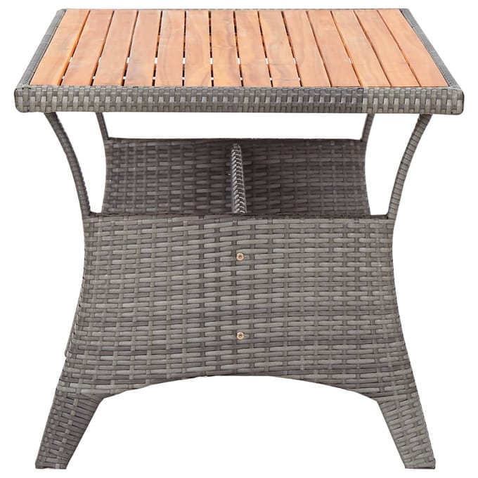 vidaXL - Tuintafel - 120x70x66 - cm - massief - acaciahout - grijs