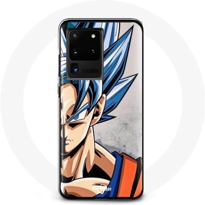 Hoesje voor Samsung Galaxy S20 Ultra Anime Dragon Ball Goku Blue Hair