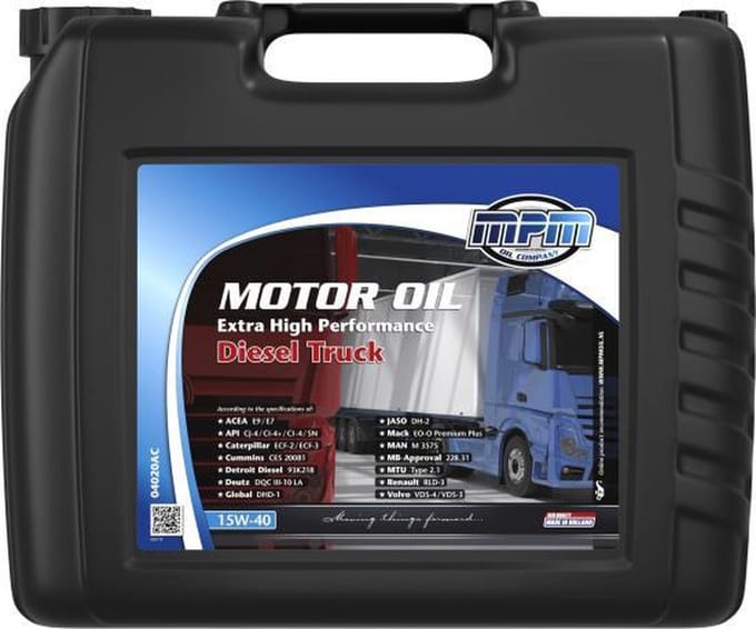 MPM Motorolie 15w40 ACEA E9 extra high performance diesel truck - 20 liter