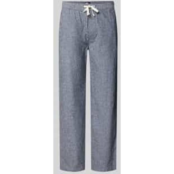 regular fit wijdte broek van mix van katoen en linnen