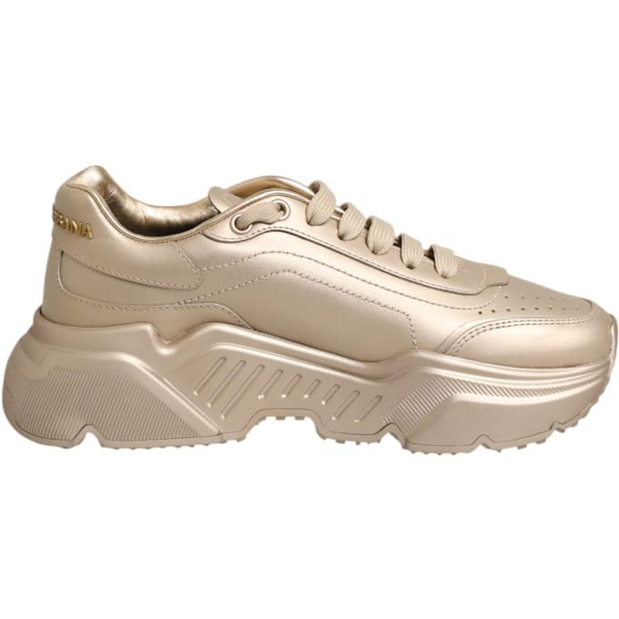 Dolce & Gabbana Gouden Leren Daymaster Dames Sneakerschoenen