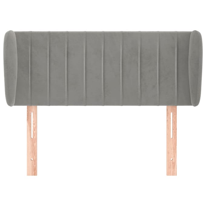 vidaXL - Hoofdbord - met - randen - 103x23x78/88 - cm - fluweel - lichtgrijs
