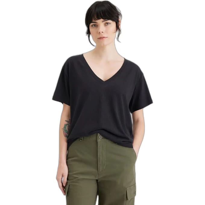 Dockers Deep T-shirt Met Korte Mouwen En V-hals Bruin S Vrouw