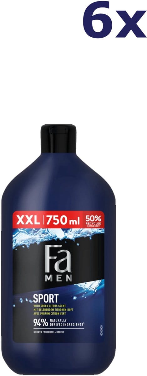 6x Fa 750ml shower gel men sport