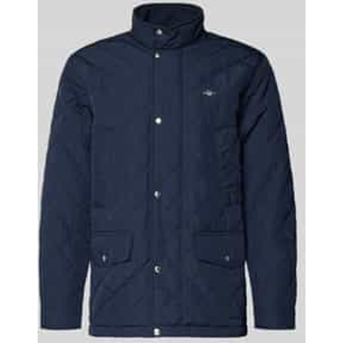 Regular fit gewatteerd jack met logostitching model 'Windcheater'