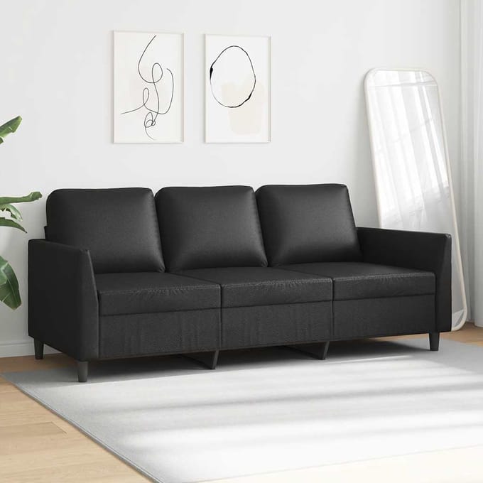 vidaXL - Driezitsbank - 180 - cm - kunstleer - zwart