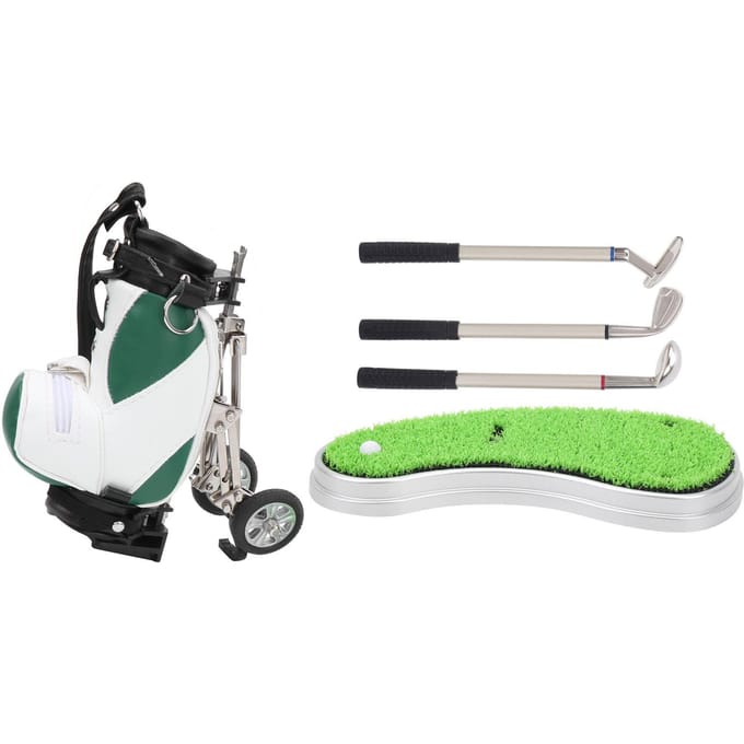 Desktop Golf Pennenset 3 Balpennen en Mini Tas Znic Legering Golf Pennenzak met BasisGroen Wit black
