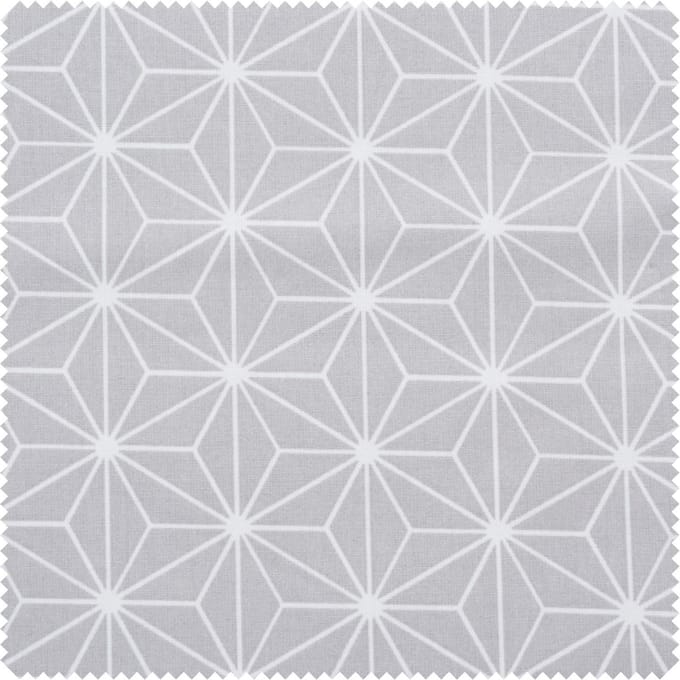 Katoenen stof "Geometrische ster" Polyester gecoat - Grafiet