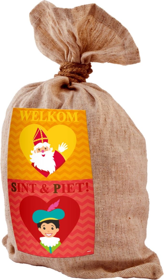 Folat - Sint en Piet Linnen Zak - 50x80cm