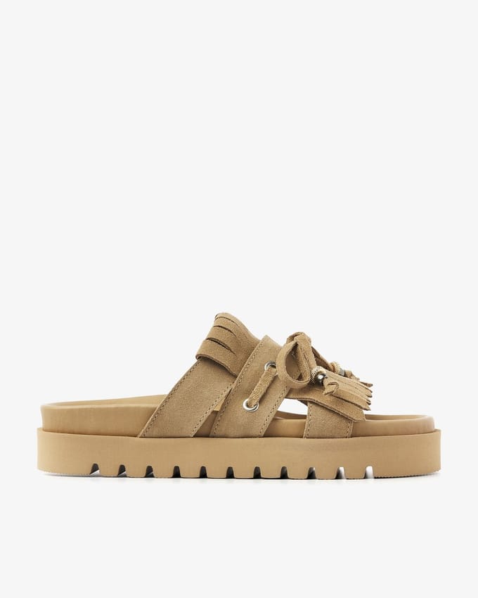 VIA VAI Rae Laila Sandalen Dames - Suède - Beige - Maat 38