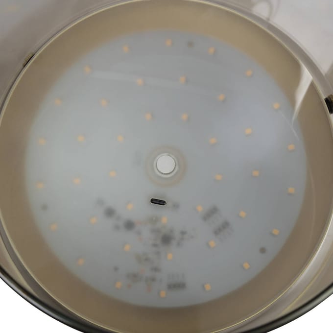 Brilliant LED tafellamp Lumeo, Ø 21 cm, messingkleurig/rookgrijs