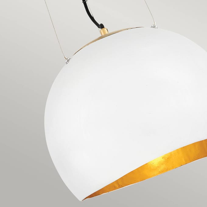 Lisa McDennon by Hinkley LED Hanglamp Nula | 1X E27 Max 100W | Dimbaar | Shell White & Luxe Gold