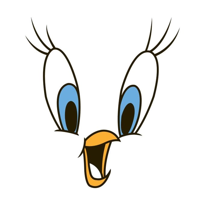 Looney Tunes Tweety Face T-shirt - Wit - M