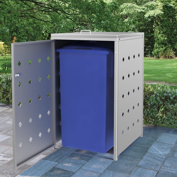 vidaXL - Containerberging - enkel - 240 - L - roestvrij - staal