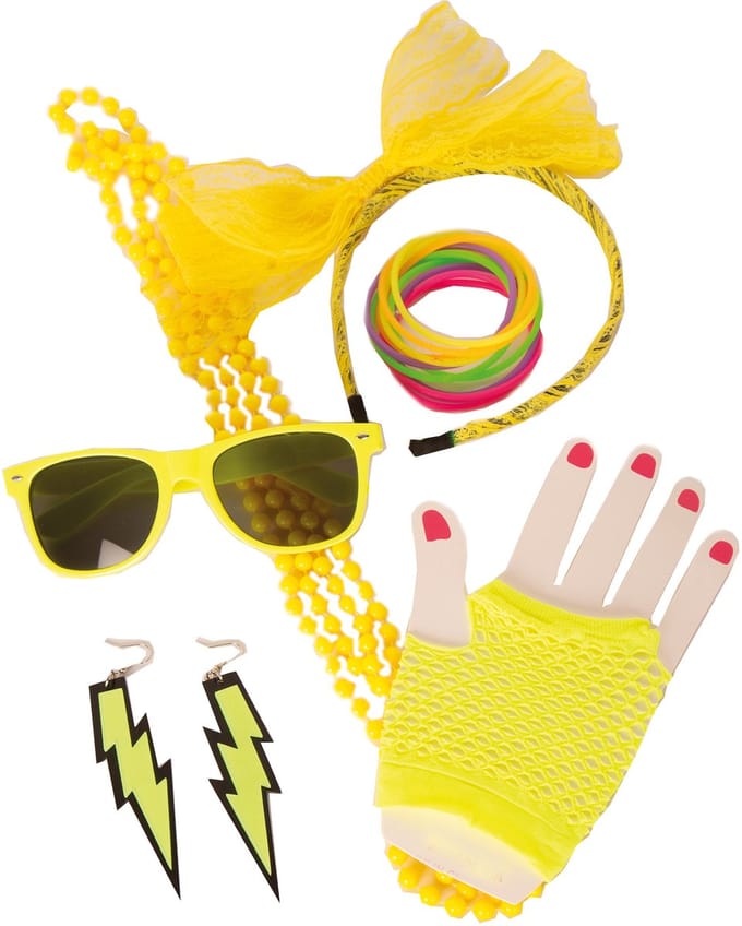 Foute Party Accessoires Set Neon Geel