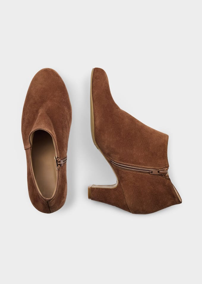 Elegante laarsjes met hak - cognac - Gr. 41 van Goldner Fashion
