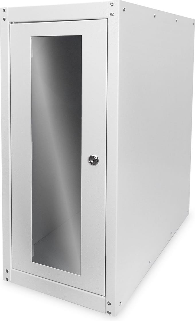 Digitus DN-CC 9001 mit Glastür PC-kast (b x h x d) 300 x 650 x 600 mm Grijs-wit (RAL 7035)