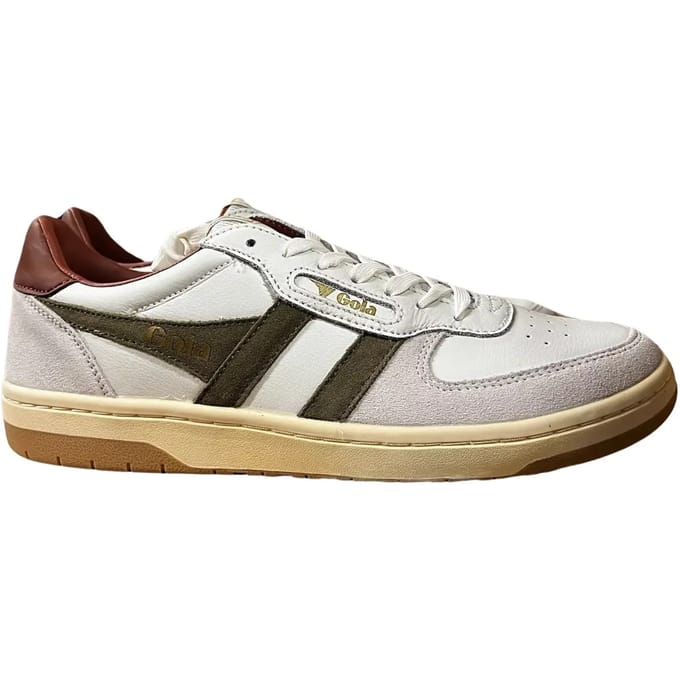 Gola Hawk - Herensneaker - Wit-Khaki-Roest