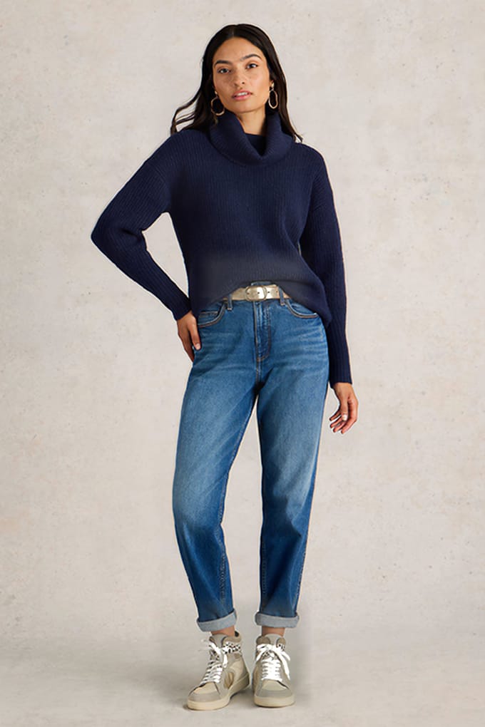 White Stuff Lovely Rib Jumper French Navy Größe: 20 REGULAR | Strickpullover Outlet | Damen | Blau