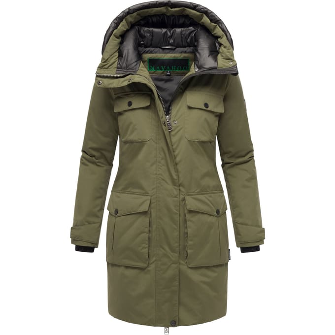 Navahoo Eissturm dames wintermantel met capuchon en fleecevoering