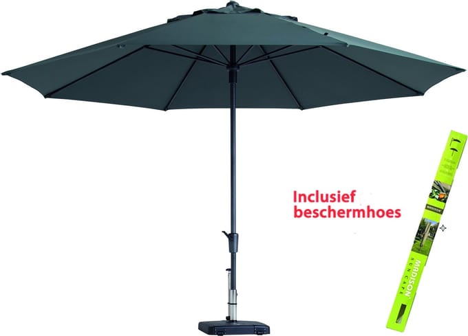 Parasol Madison Rond Timor Grijs incl Beschermhoes