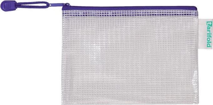 8 x Tarifold opbergtas met rits  A6 - blauw