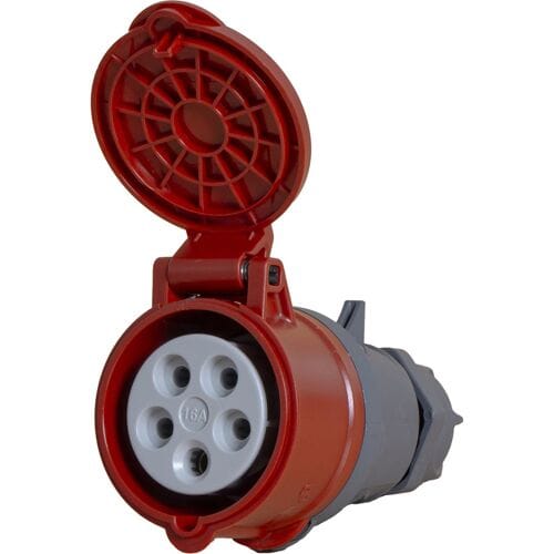 Power CEE contrastekker 5-polig 16A IP44 Rood