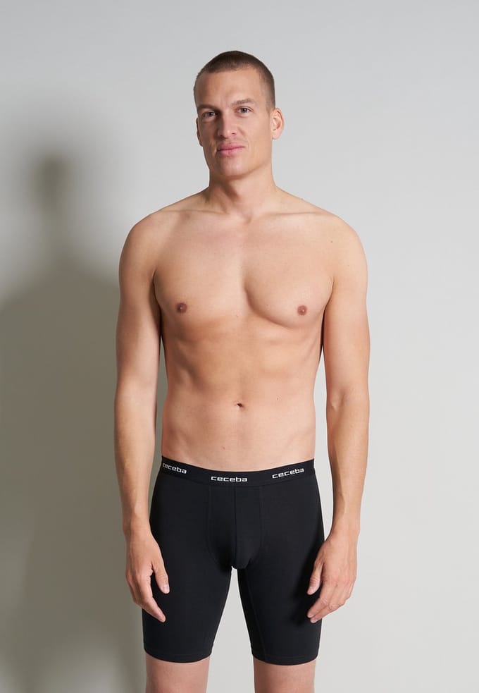 CECEBA New Classics - 2-pack Heren cyclist boxer - extra lange pijpen - Zwart
