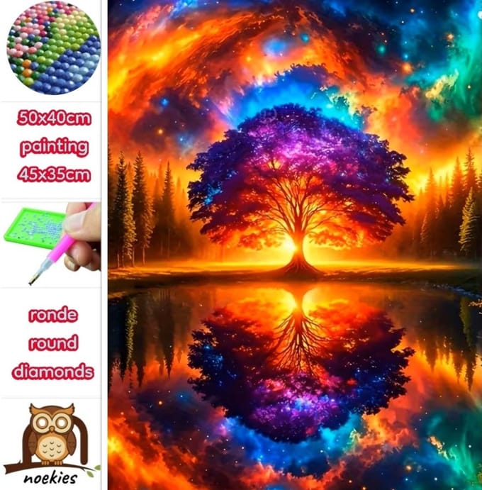 50x40cm Diamond Painting magische boom nr 88
