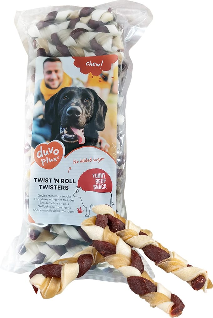 Duvo+ Twist 'n Roll Twisters Rund S 12,5 cm 50 stuks - Hond