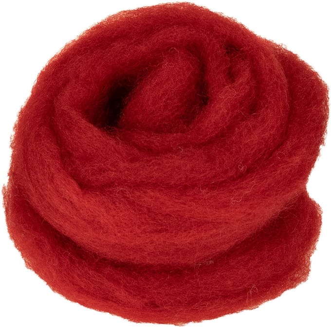 Wollen koord, decoratieve wol, rood, 2 meter viltwol voor bloemschikke