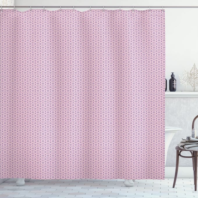 ABAKUHAUS Douchegordijn Geometrisch – B120xH180 – Polyester Paars
