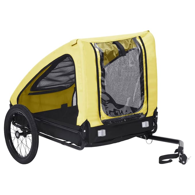 vidaXL - Hondenfietstrailer - geel - en - zwart