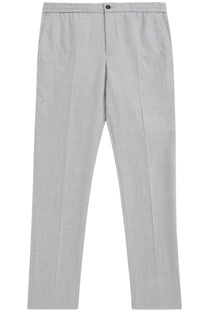 No Label Montreal Washable Flannel Wool-stretch Light Grey Größe: 50 | Maßgeschneiderte Hosen Outlet | Herren | Grau