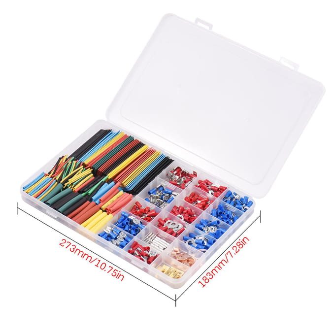 678PCS Terminals & Krimpkous Kit Auto Kabel Draad Elektrische Set 350pcs Terminals Connectoren + veelkleurig
