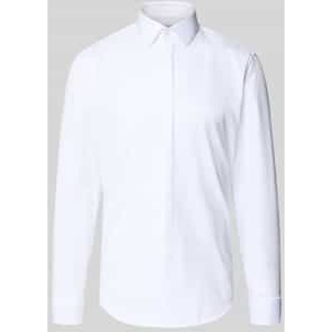 Slim fit zakelijk overhemd van katoen