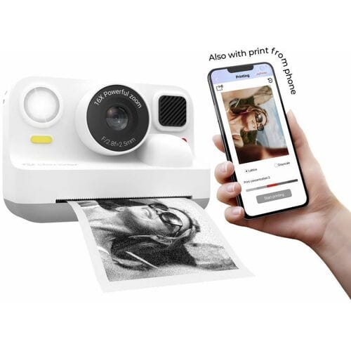 Denver Kindercamera Full HD met Printer - Selfie Camera - 48MP - Digitale Camera Kinderen - Bluetooth printer - Foto & Video - KPC1374BTW - Wit